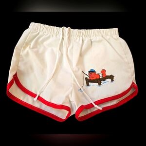 Vintage 70s Boys Sesame Street Muppets Track Shorts Size 7 Rare Fishing Athletic